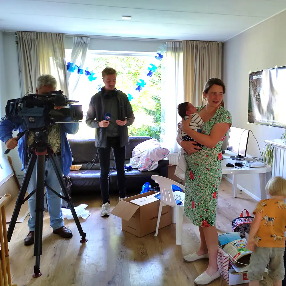 Dutch television crew interviewing our family