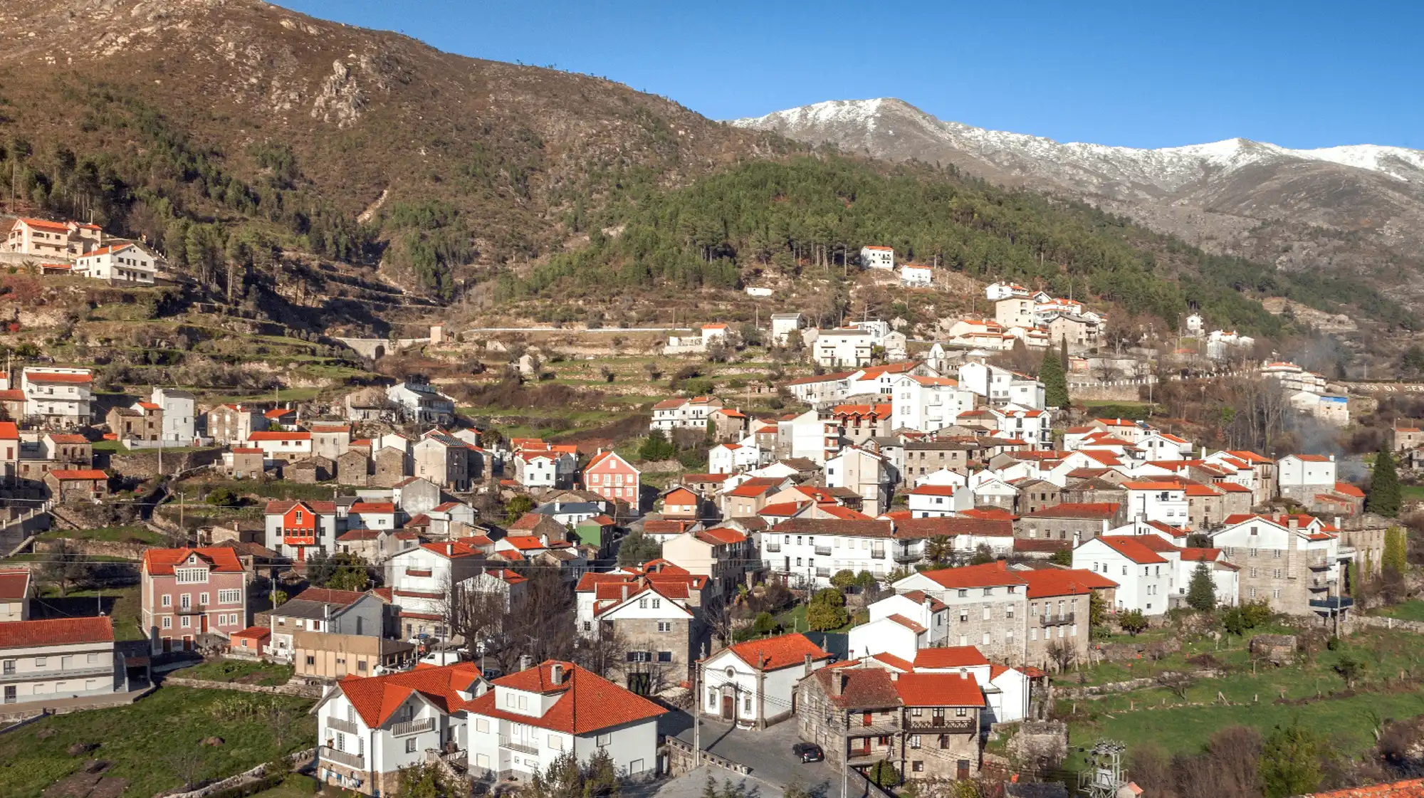 Alvoco da Serra riverside village with traditional stone architecture
